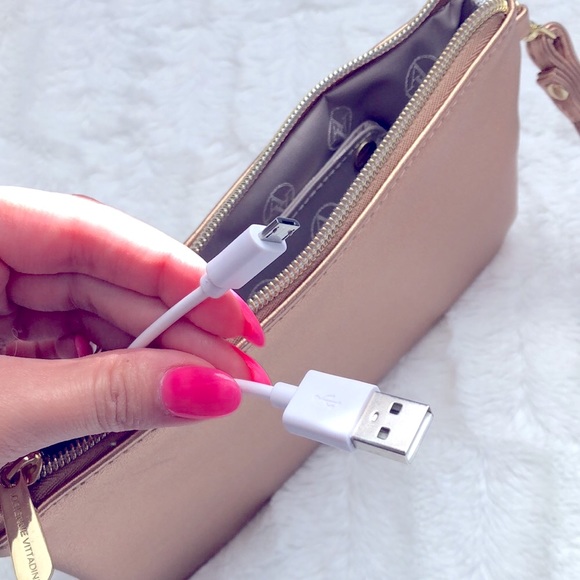 Rose Gold Wristlet with Phone Charger - Picture 4 of 5